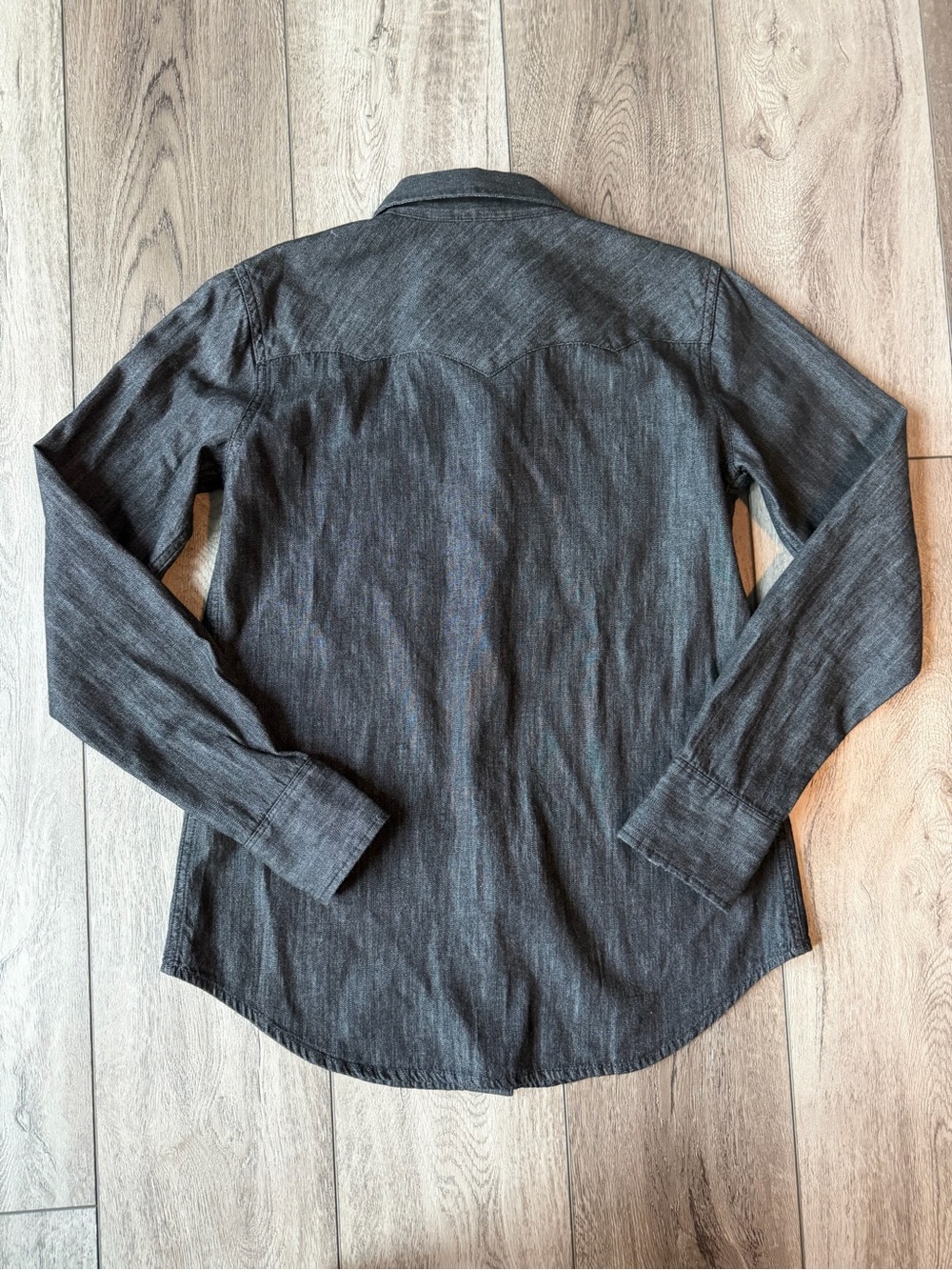 LaurenRalph Lauren- Vintage Black Denim-Pearl Snap Western Shirt 100% Cotton (S) - Picture 8 of 9